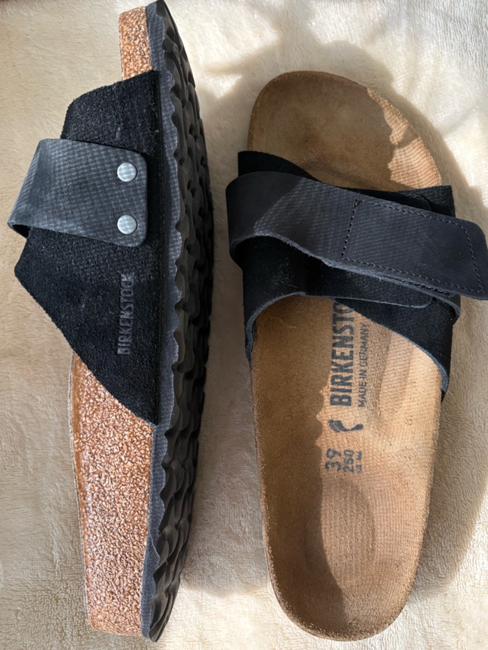 Birkenstock Oita black 2 strap suede sandals size 8/39🔥 EUC - Picture 5 of 14